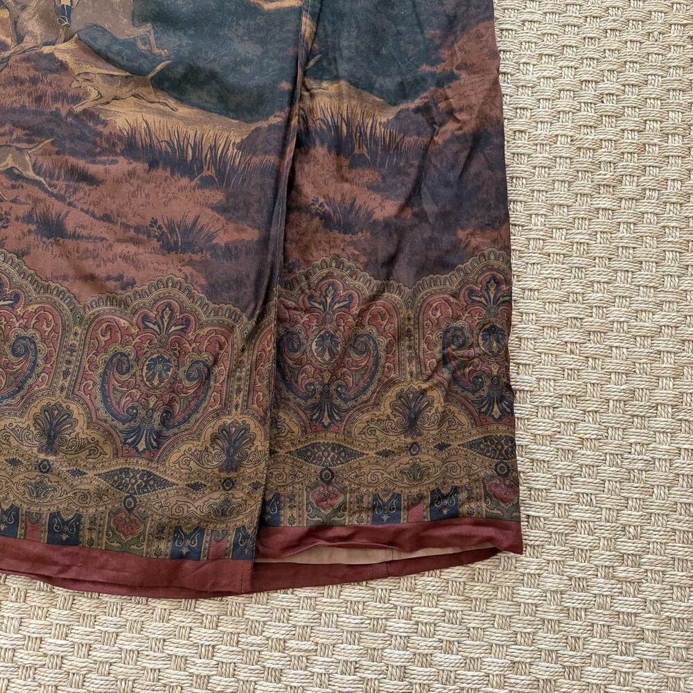 Vintage Lauren Ralph Lauren Wool Blend Midi Skirt Equestrian Fox Hunt Sz 22 - Picture 5 of 16